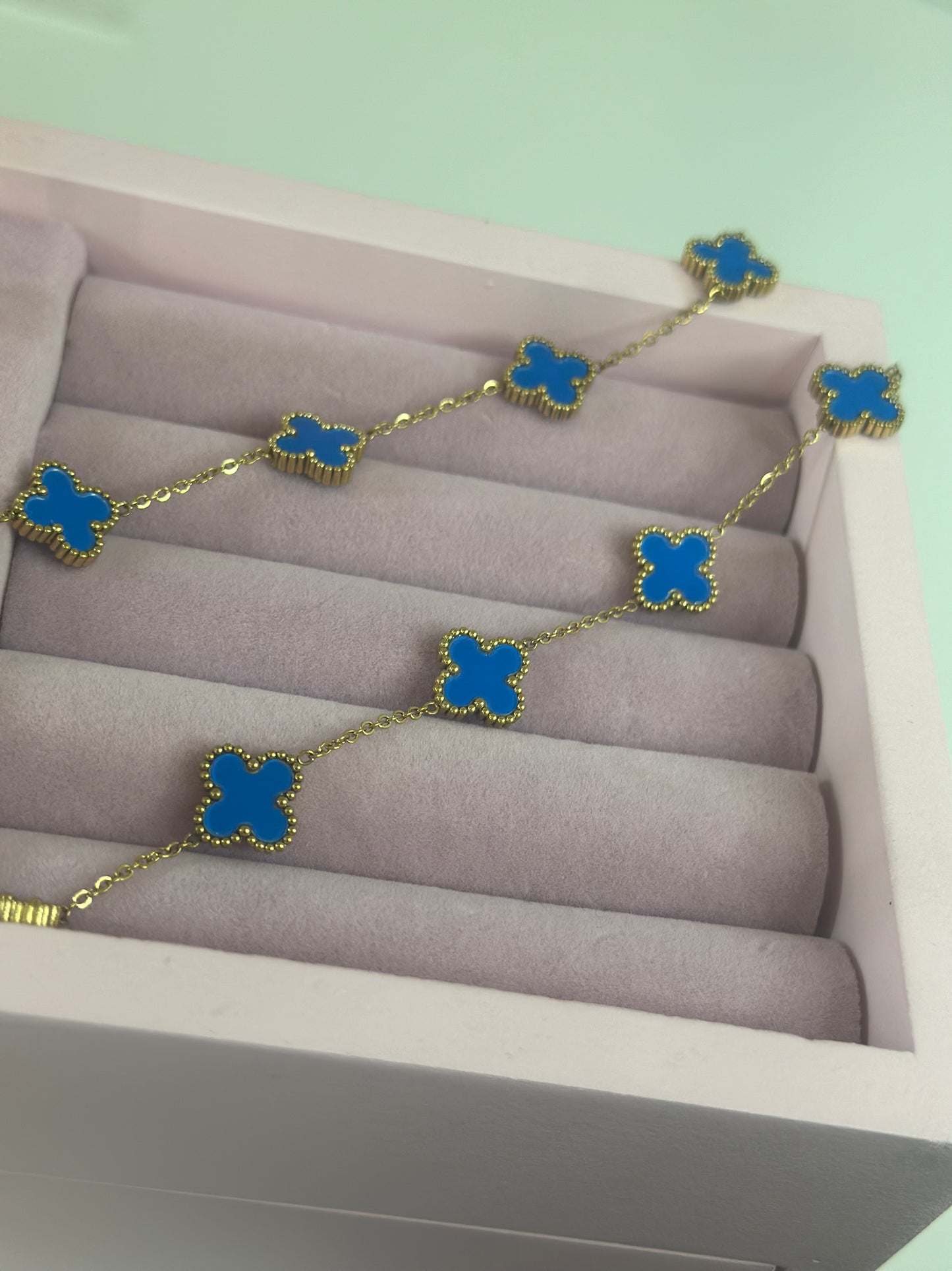 Blue clover bracelets