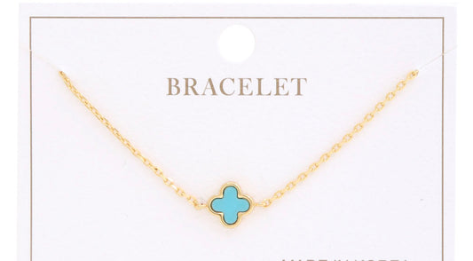 BABY BLUE CLOVER- BRACELET